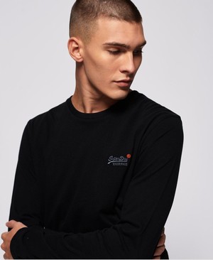 Superdry Organic Cotton Vintage Embroidery Férfi Pólók Fekete | JERVY7394